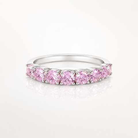 Anel Aurora Rosé – Prata 925 com Pedras Rosas em Design  Riviera rose