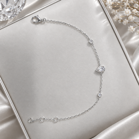 Pulseira de Moissanite em Prata 925