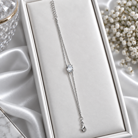 Pulseira Dupla de Moissanite em Prata 925