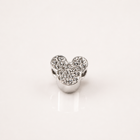 Berloque Mickey Luxo em Prata 925 com Cristais Brilhantes