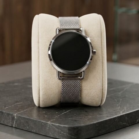 Relógio Feminino Prata Champion Pulseira Mesh com Mostrador Marrom Minimalista